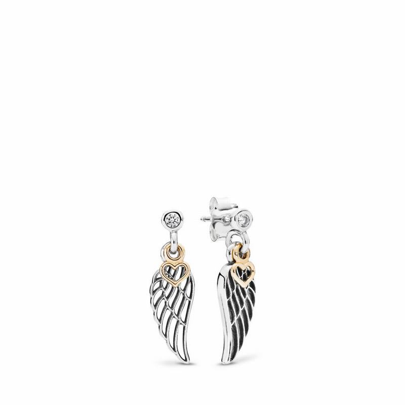 Pandora Love & Guidance Drop Earrings Ireland - Two Tone/Cubic Zirconia - 182734SYJ